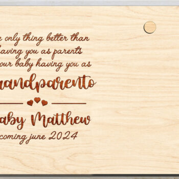 Intra απο ξύλο plywood 3mm-4mm πάχος – Ανακοίνωση Εγκυμοσύνης προς Γονείς Δίασταση  20x20 cm INTRAFABR-97022366 - Image 3