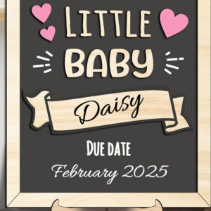 Intra απο ξύλο plywood 3mm-4mm πάχος – Pregnancy Reveal Frame Board Laser Δίασταση  45x45 cm INTRAFABR-105811462