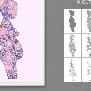 Intra απο ξύλο plywood 3mm-4mm πάχος – Έγκυος Γυναίκα Papercut/ Δίασταση 20x20 cm INTRAFABR-83245816