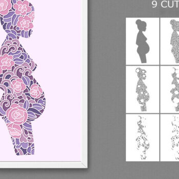 Intra απο ξύλο plywood 3mm-4mm πάχος – Έγκυος Γυναίκα Papercut/ Δίασταση 20x20 cm INTRAFABR-83245816 - Image 1