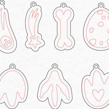 Intra απο ξύλο plywood 3mm-4mm πάχος – Πακέτο σκουλαρίκια προϊστορικής εποχής Δίασταση  5x5 cm INTRAFABR-78164769 - Image 2