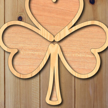 Intra απο ξύλο plywood 3mm-4mm πάχος – Premium  κοπής με λέιζερ τριφύλλι Δίασταση  20x20 cm INTRAFABR-118145412 - Image 1