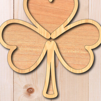 Intra απο ξύλο plywood 3mm-4mm πάχος – Premium  κοπής με λέιζερ τριφύλλι Δίασταση  20x20 cm INTRAFABR-118145412 - Image 3