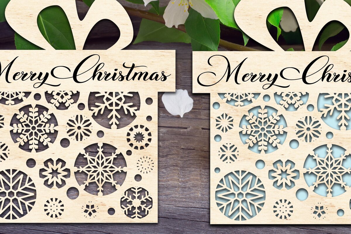 Intra απο ξύλο plywood 3mm-4mm πάχος – Δώρο Χριστουγεννιάτικη πινακίδα W/Nowflakes Δίασταση  20x20 cm INTRAFABR-35105150