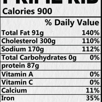 Intra απο ξύλο plywood 3mm-4mm πάχος – Prime Rib Nutrition Facts Design Δίασταση  40x30 cm INTRAFABR-104122228 - Image 3
