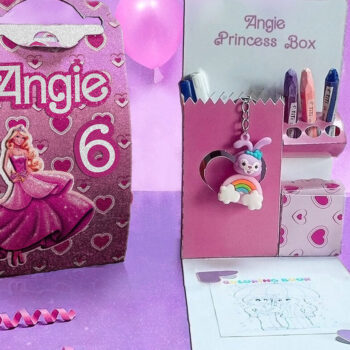 Intra απο ξύλο plywood 3mm-4mm πάχος – Κουτί δώρου Princess Activity Stationary Δίασταση  20x20 cm INTRAFABR-110059142 - Image 1