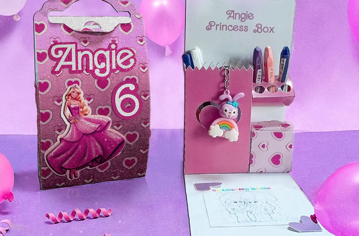 Intra απο ξύλο plywood 3mm-4mm πάχος – Κουτί δώρου Princess Activity Stationary Δίασταση  20x20 cm INTRAFABR-110059142