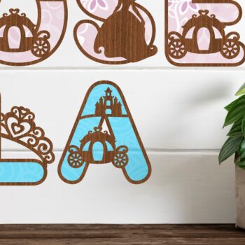 Intra απο ξύλο plywood 3mm-4mm πάχος – Princess Alphabet Σετ 78 Γραμμάτων Δίασταση  20x20 cm INTRAFABR-76334621 - Image 1