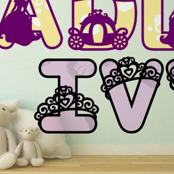 Intra απο ξύλο plywood 3mm-4mm πάχος – Princess Alphabet Σετ 78 Γραμμάτων Δίασταση  20x20 cm INTRAFABR-76334621 - Image 2