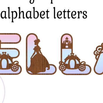 Intra απο ξύλο plywood 3mm-4mm πάχος – Princess Alphabet Σετ 78 Γραμμάτων Δίασταση  20x20 cm INTRAFABR-76334621 - Image 4