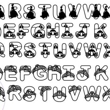 Intra απο ξύλο plywood 3mm-4mm πάχος – Princess Alphabet Σετ 78 Γραμμάτων Δίασταση  20x20 cm INTRAFABR-76334621 - Image 6