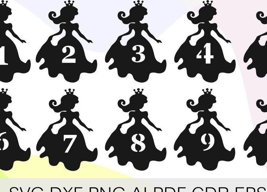 Intra απο ξύλο plywood 3mm-4mm πάχος – Princess Birthday Numbers, Cupcakes Δίασταση  20x20 cm INTRAFABR-33200934