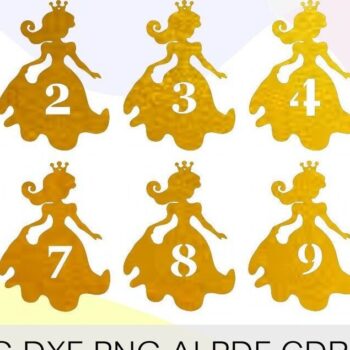 Intra απο ξύλο plywood 3mm-4mm πάχος – Princess Birthday Numbers, Cupcakes Δίασταση  20x20 cm INTRAFABR-33200934 - Image 2