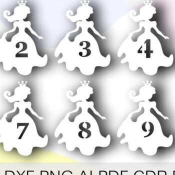Intra απο ξύλο plywood 3mm-4mm πάχος – Princess Birthday Numbers, Cupcakes Δίασταση  20x20 cm INTRAFABR-33200934 - Image 3