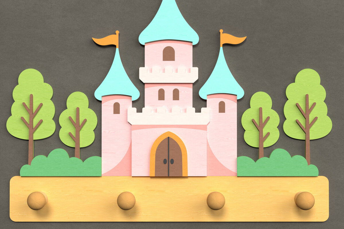 Intra απο ξύλο plywood 3mm-4mm πάχος – Princess Castle Wall Hook Δίασταση  20x20 cm INTRAFABR-124820672