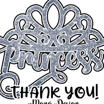 Intra απο ξύλο plywood 3mm-4mm πάχος – Princess Crown Cake Topper DXF Δίασταση  20x20 cm INTRAFABR-15098329 - Image 3