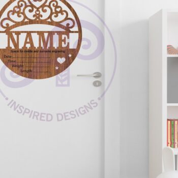 Intra απο ξύλο plywood 3mm-4mm πάχος – Στατιστικά στοιχεία για το νεογέννητο μωρό Princess Crown, Γέννηση Δίασταση  20x20 cm INTRAFABR-97685582 - Image 3