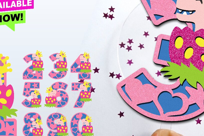 Intra απο ξύλο plywood 3mm-4mm πάχος – Princess Dinosaur Numbers 3D Δίασταση  20x20 cm INTRAFABR-89284183