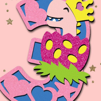 Intra απο ξύλο plywood 3mm-4mm πάχος – Princess Dinosaur Numbers 3D Δίασταση  20x20 cm INTRAFABR-89284183 - Image 4