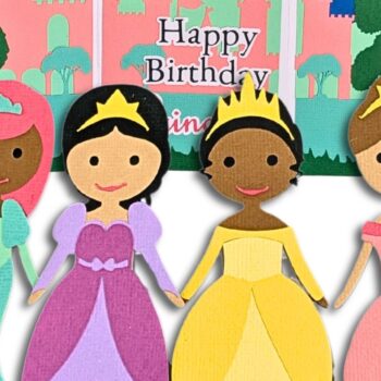 Intra απο ξύλο plywood 3mm-4mm πάχος – Princess Dolls Playset Κάρτα γενεθλίων 3D Δίασταση  20x20 cm INTRAFABR-115734677 - Image 1