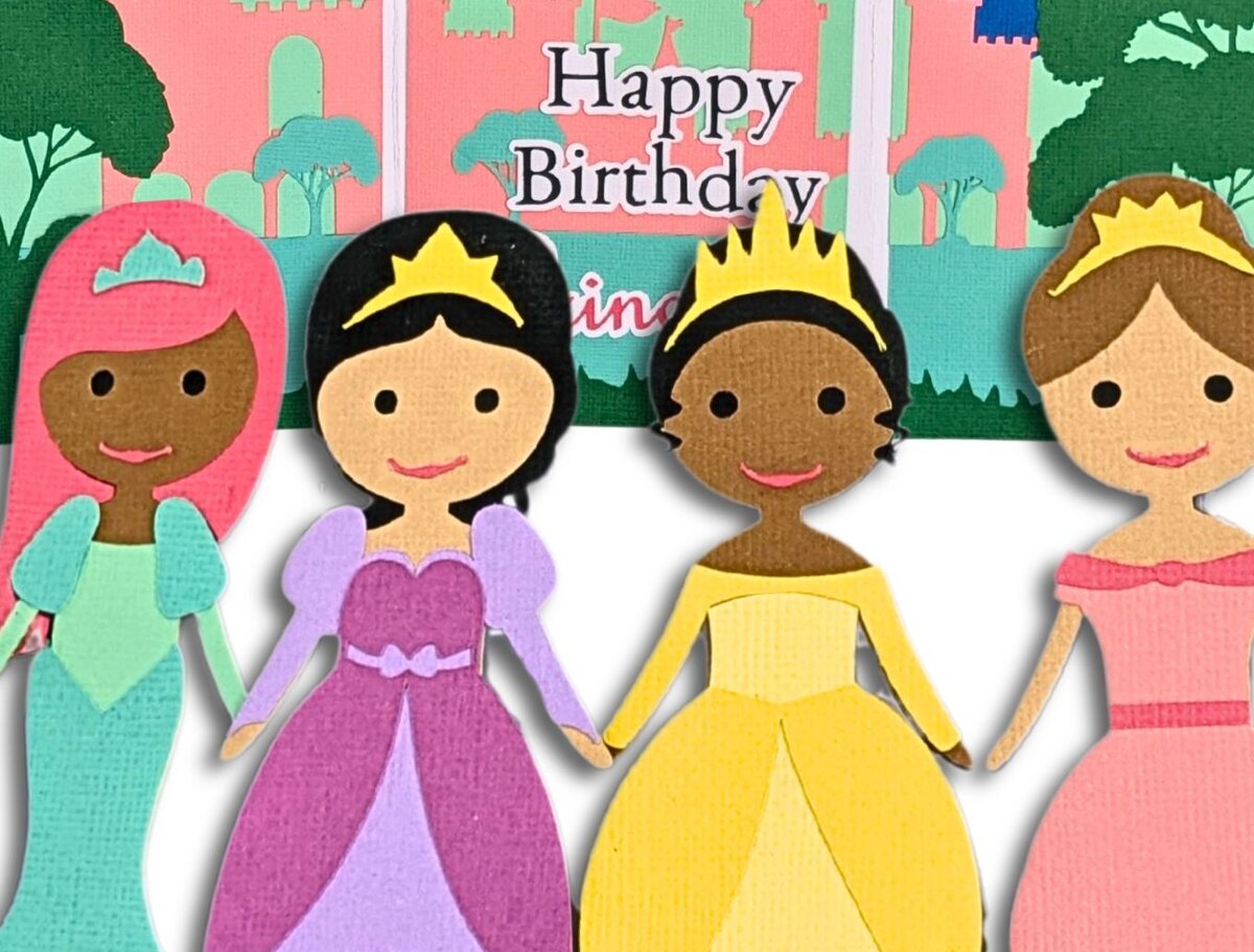 Intra απο ξύλο plywood 3mm-4mm πάχος – Princess Dolls Playset Κάρτα γενεθλίων 3D Δίασταση  20x20 cm INTRAFABR-115734677