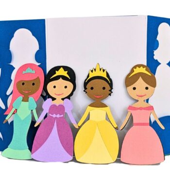 Intra απο ξύλο plywood 3mm-4mm πάχος – Princess Dolls Playset Κάρτα γενεθλίων 3D Δίασταση  20x20 cm INTRAFABR-115734677 - Image 2