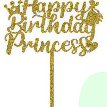 Intra απο ξύλο plywood 3mm-4mm πάχος – Princess Happy Birthday Cake Topper Δίασταση  20x20 cm INTRAFABR-102279619 - Image 1