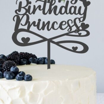 Intra απο ξύλο plywood 3mm-4mm πάχος – Princess Happy Birthday Cake Topper Δίασταση  20x20 cm INTRAFABR-32444401 - Image 4