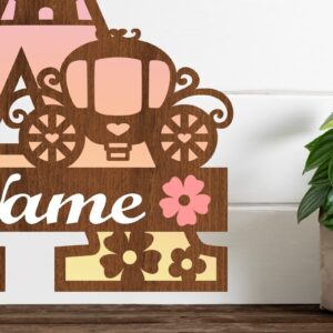 Intra απο ξύλο plywood 3mm-4mm πάχος – Princess Monogram Letter a Δίασταση 20x20 cm INTRAFABR-76567857