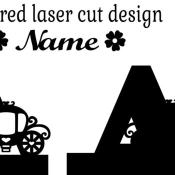 Intra απο ξύλο plywood 3mm-4mm πάχος – Princess Monogram Letter a Δίασταση 20x20 cm INTRAFABR-76567857 - Image 2