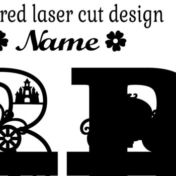 Intra απο ξύλο plywood 3mm-4mm πάχος – Πριγκίπισσα Μονόγραμμα Letter B Δίασταση  20x20 cm INTRAFABR-76567868 - Image 2