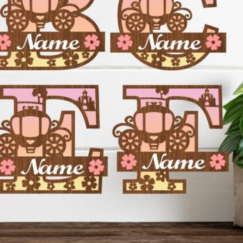 Intra απο ξύλο plywood 3mm-4mm πάχος – Πακέτο επιστολής Princess Monogram Δίασταση 20x20 cm INTRAFABR-76564885 - Image 1