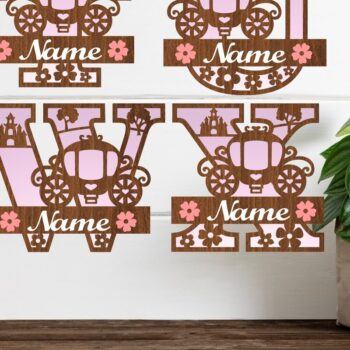 Intra απο ξύλο plywood 3mm-4mm πάχος – Πακέτο επιστολής Princess Monogram Δίασταση 20x20 cm INTRAFABR-76564885 - Image 2