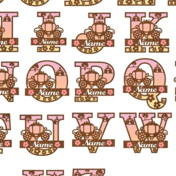 Intra απο ξύλο plywood 3mm-4mm πάχος – Πακέτο επιστολής Princess Monogram Δίασταση 20x20 cm INTRAFABR-76564885 - Image 6