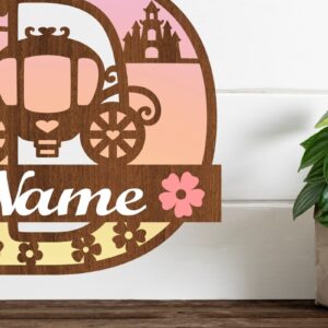 Intra απο ξύλο plywood 3mm-4mm πάχος – Πριγκίπισσα Μονόγραμμα Letter D Δίασταση  20x20 cm INTRAFABR-76567910