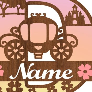 Intra απο ξύλο plywood 3mm-4mm πάχος – Πριγκίπισσα Μονόγραμμα Letter D Δίασταση  20x20 cm INTRAFABR-76567910 - Image 3