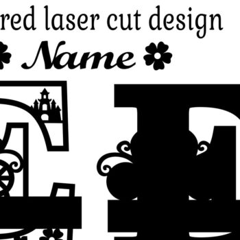 Intra απο ξύλο plywood 3mm-4mm πάχος – Αρχείο Αποκοπής Επιστολής Μονόγραμμα Πριγκίπισσας E Δίασταση  20x20 cm INTRAFABR-76567938 - Image 2