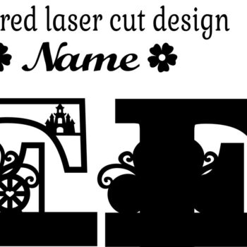 Intra απο ξύλο plywood 3mm-4mm πάχος – Πριγκίπισσα Μονόγραμμα Γράμμα F Αποκοπή αρχείου Δίασταση  20x20 cm INTRAFABR-76567964 - Image 2