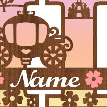 Intra απο ξύλο plywood 3mm-4mm πάχος – Πριγκίπισσα Μονόγραμμα Επιστολή H Αποκοπή αρχείου Δίασταση  20x20 cm INTRAFABR-76568011 - Image 3