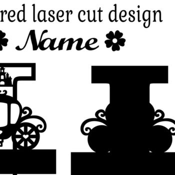 Intra απο ξύλο plywood 3mm-4mm πάχος – Πριγκίπισσα Monogram Letter I Δίασταση  20x20 cm INTRAFABR-76568042 - Image 2