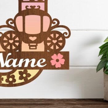 Intra απο ξύλο plywood 3mm-4mm πάχος – Αρχείο αποκοπής μονόγραμμα Princess J Δίασταση 20x20 cm INTRAFABR-76568067 - Image 1