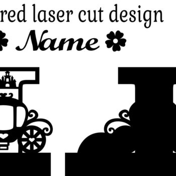 Intra απο ξύλο plywood 3mm-4mm πάχος – Αρχείο αποκοπής μονόγραμμα Princess J Δίασταση 20x20 cm INTRAFABR-76568067 - Image 2