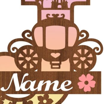 Intra απο ξύλο plywood 3mm-4mm πάχος – Αρχείο αποκοπής μονόγραμμα Princess J Δίασταση 20x20 cm INTRAFABR-76568067 - Image 3