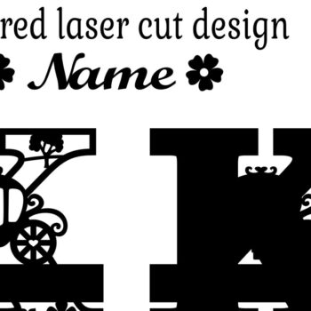 Intra απο ξύλο plywood 3mm-4mm πάχος – Πριγκίπισσα Μονόγραμμα Letter K Δίασταση  20x20 cm INTRAFABR-76568082 - Image 2