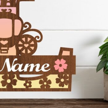 Intra απο ξύλο plywood 3mm-4mm πάχος – Πριγκίπισσα Μονόγραμμα Επιστολή L Αποκοπή αρχείου Δίασταση  20x20 cm INTRAFABR-76568106 - Image 1