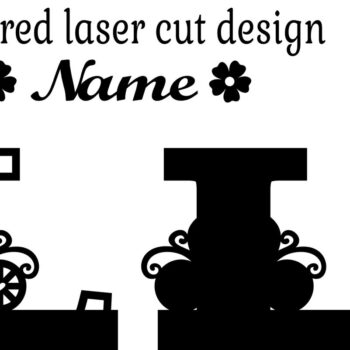 Intra απο ξύλο plywood 3mm-4mm πάχος – Πριγκίπισσα Μονόγραμμα Επιστολή L Αποκοπή αρχείου Δίασταση  20x20 cm INTRAFABR-76568106 - Image 2