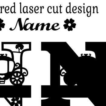 Intra απο ξύλο plywood 3mm-4mm πάχος – Πριγκίπισσα Monogram Letter N Δίασταση  20x20 cm INTRAFABR-76568151 - Image 2