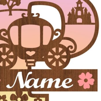 Intra απο ξύλο plywood 3mm-4mm πάχος – Πριγκίπισσα Μονόγραμμα Letter P Δίασταση  20x20 cm INTRAFABR-76568193 - Image 3