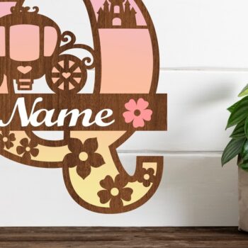 Intra απο ξύλο plywood 3mm-4mm πάχος – Πριγκίπισσα Μονόγραμμα Επιστολή Q Δίασταση  20x20 cm INTRAFABR-76568222 - Image 1