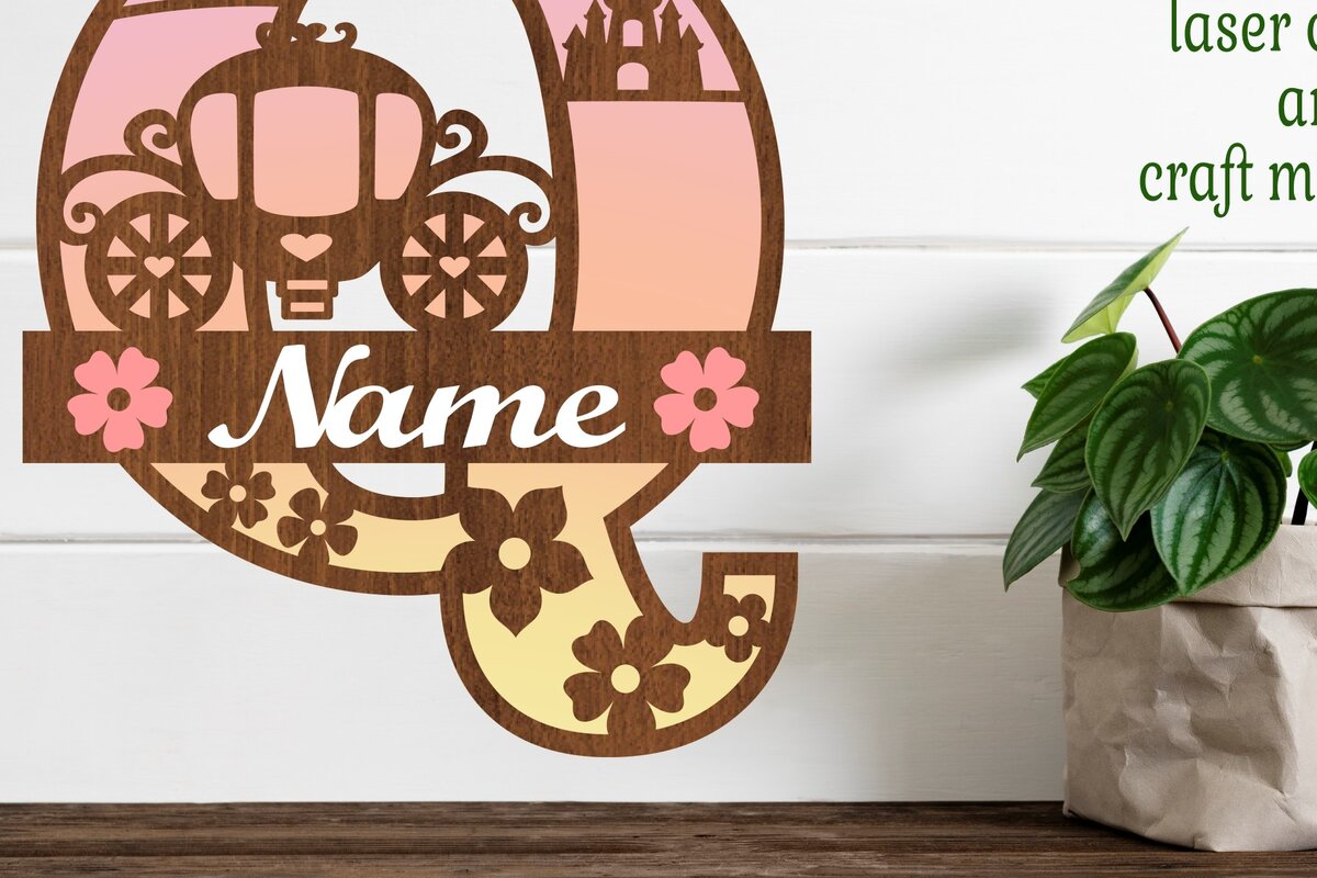 Intra απο ξύλο plywood 3mm-4mm πάχος – Πριγκίπισσα Μονόγραμμα Επιστολή Q Δίασταση  20x20 cm INTRAFABR-76568222